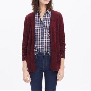 Madewell Texturework Cardigan Marled Cabernet